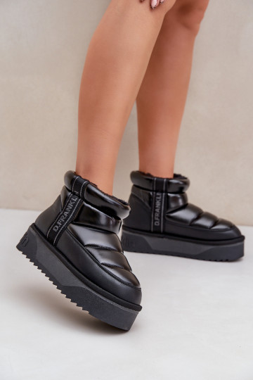 Botas de nieve bajas con suela gruesa, color negro 2