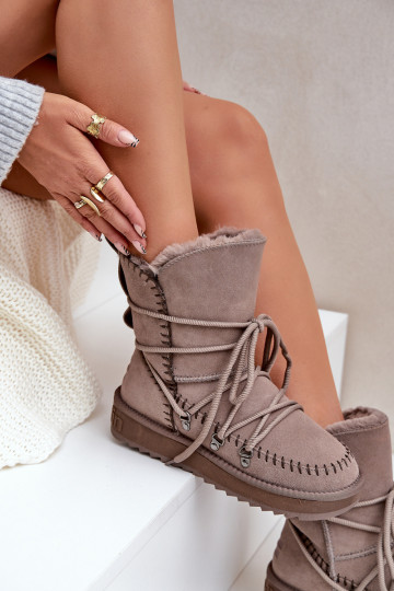 Botas de nieve FemeninoActivadoturalnego de gamuzau D.Franklin DFSH375004 color arcilla