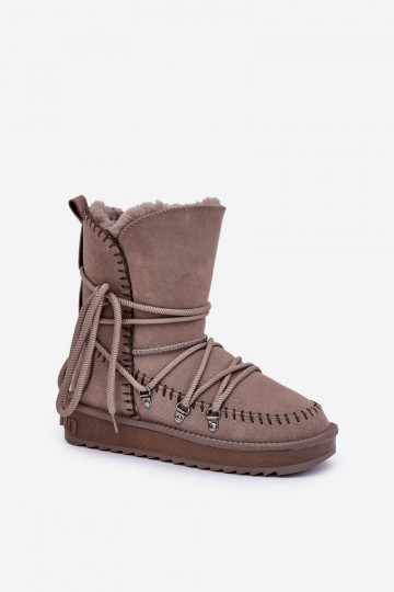 Botas de nieve FemeninoActivadoturalnego de gamuzau D.Franklin DFSH375004 color arcilla 2