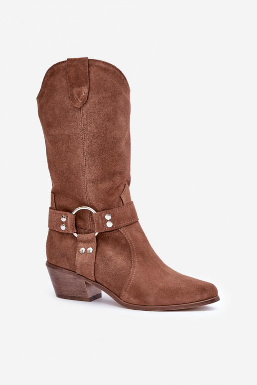 Zazoo 3669 de gamuza botas estilo vaquero Femenino Mitad de la pantorrilla color marrón Zazoo 3669 de gamuza botas estilo vaquero Femenino Mitad de la pantorrilla color marrón