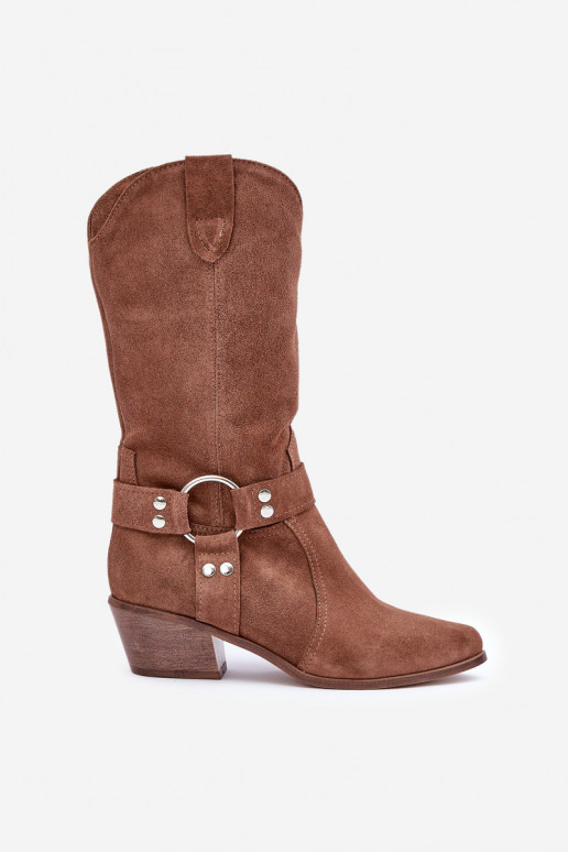 Zazoo 3669 de gamuza botas estilo vaquero Femenino Mitad de la pantorrilla color marrón Zazoo 3669 de gamuza botas estilo vaquero Femenino Mitad de la pantorrilla color marrón