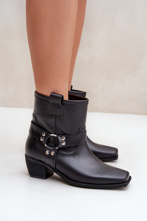 BotasActivadoturalnej Skóry con tacones Zazoo 3444/2 de color negro BotasActivadoturalnej Skóry con tacones Zazoo 3444/2 de color negro