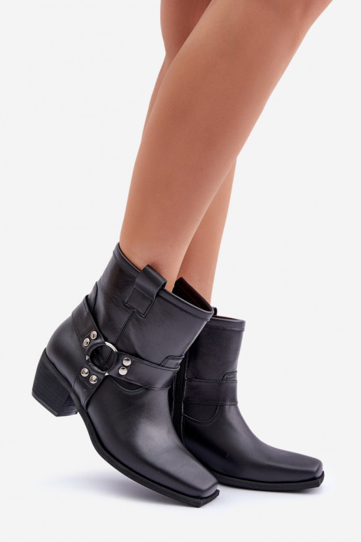 BotasActivadoturalnej Skóry con tacones Zazoo 3444/2 de color negro BotasActivadoturalnej Skóry con tacones Zazoo 3444/2 de color negro