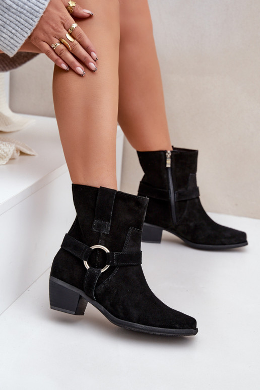 BotasActivadoturalnego de gamuzau con tacones Zazoo 3444/2 de color negro BotasActivadoturalnego de gamuzau con tacones Zazoo 3444/2 de color negro