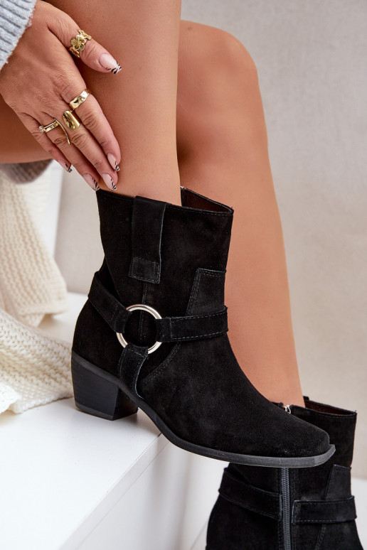 BotasActivadoturalnego de gamuzau con tacones Zazoo 3444/2 de color negro BotasActivadoturalnego de gamuzau con tacones Zazoo 3444/2 de color negro