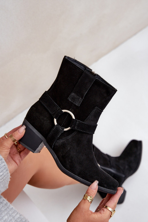 BotasActivadoturalnego de gamuzau con tacones Zazoo 3444/2 de color negro BotasActivadoturalnego de gamuzau con tacones Zazoo 3444/2 de color negro