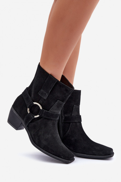 BotasActivadoturalnego de gamuzau con tacones Zazoo 3444/2 de color negro BotasActivadoturalnego de gamuzau con tacones Zazoo 3444/2 de color negro