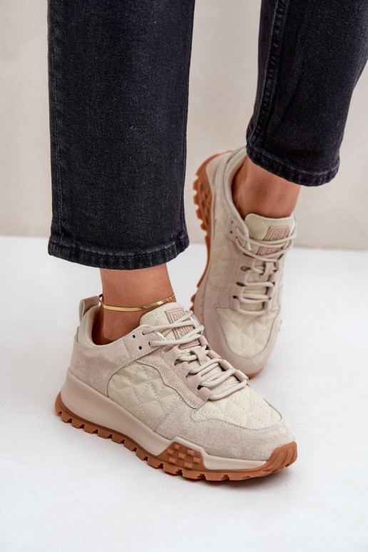 Piel Zapatillas modelo zapatos. Femenino Big Star OO274A315 Hi-Poly System beige Piel Zapatillas modelo zapatos. Femenino Big Star OO274A315 Hi-Poly System beige