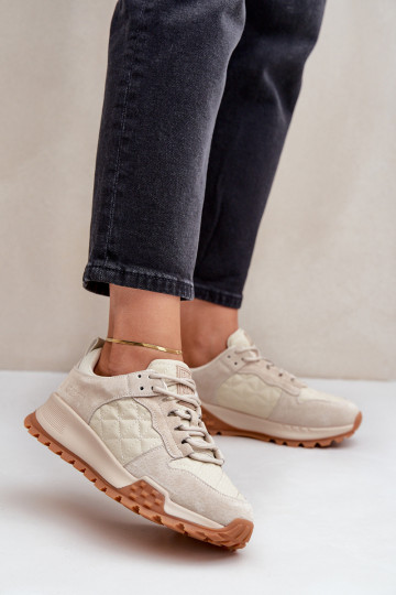 Piel Zapatillas modelo zapatos. Femenino Big Star OO274A315 Hi-Poly System beige 2