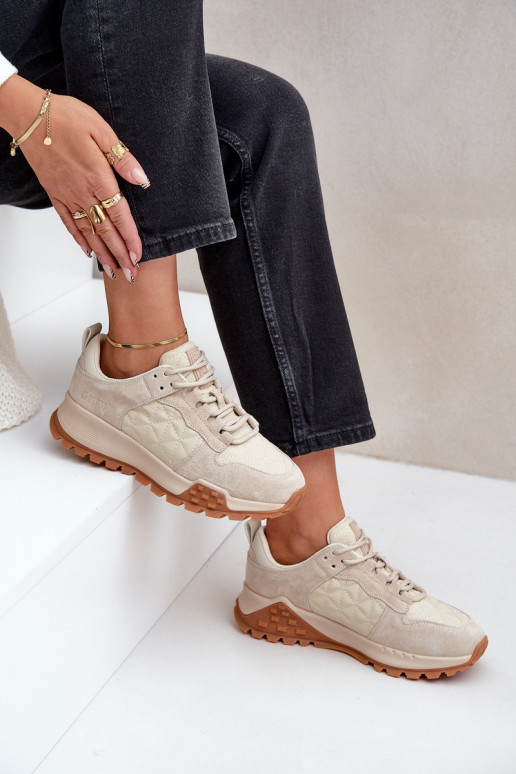 Piel Zapatillas modelo zapatos. Femenino Big Star OO274A315 Hi-Poly System beige Piel Zapatillas modelo zapatos. Femenino Big Star OO274A315 Hi-Poly System beige