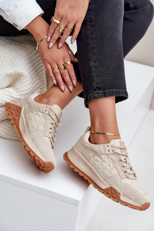 Piel Zapatillas modelo zapatos. Femenino Big Star OO274A315 Hi-Poly System beige Piel Zapatillas modelo zapatos. Femenino Big Star OO274A315 Hi-Poly System beige