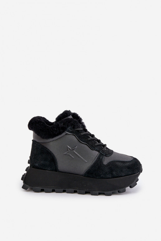 Piel Zapatillas modelo zapatos. zapatos Femenino con un abrigo de piel con una plataforma Big Star OO274A329 de color negro Piel Zapatillas modelo zapatos. zapatos Femenino con un abrigo de piel con una plataforma Big Star OO274A329 de color negro