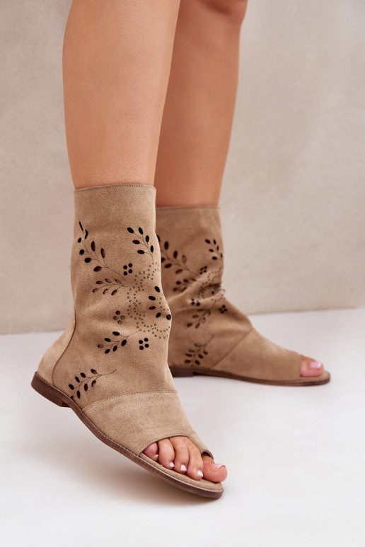 Zazoo 3437 Femenino Sandalias de ante con una bota Al castillo beige Zazoo 3437 Femenino Sandalias de ante con una bota Al castillo beige