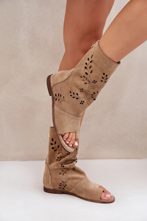 Zazoo 3437 Femenino Sandalias de ante con una bota Al castillo beige Zazoo 3437 Femenino Sandalias de ante con una bota Al castillo beige