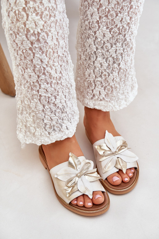 Zapatillas con adornos Cuero natural Zazoo 3667 color dorado Przecierany Zapatillas con adornos Cuero natural Zazoo 3667 color dorado Przecierany