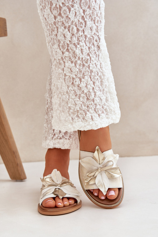 Zapatillas con adornos Cuero natural Zazoo 3667 color dorado Przecierany Zapatillas con adornos Cuero natural Zazoo 3667 color dorado Przecierany