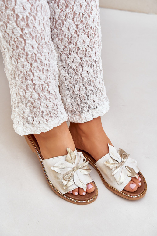 Zapatillas con adornos Cuero natural Zazoo 3667 color dorado Przecierany Zapatillas con adornos Cuero natural Zazoo 3667 color dorado Przecierany