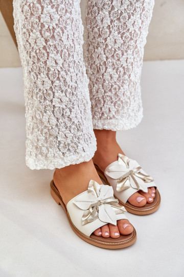 Zapatillas con adornos Cuero natural Zazoo 3667 el color blanco