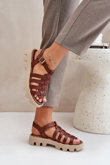 Sandalias para mujer Zazoo 3695 color marrón
