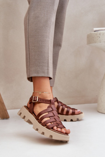 Sandalias para mujer Zazoo 3695 color marrón 2