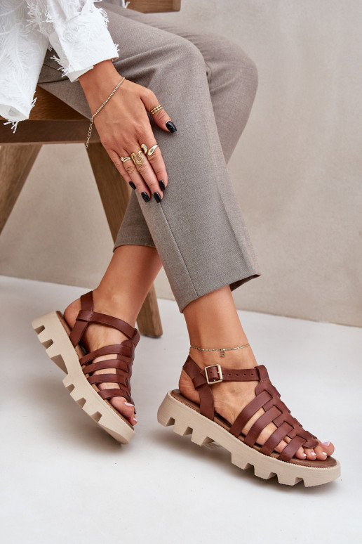 Sandalias de mujer Femenino Zazoo 3695 color marrón