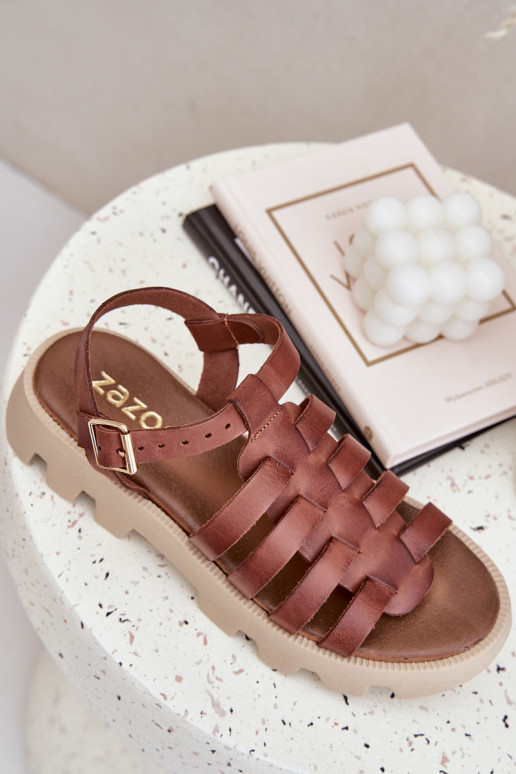 Sandalias de mujer Femenino Zazoo 3695 color marrón