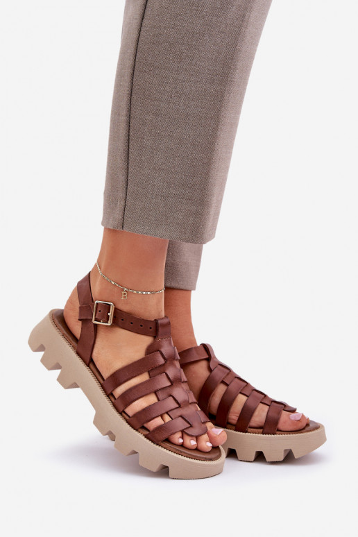 Sandalias de mujer Femenino Zazoo 3695 color marrón