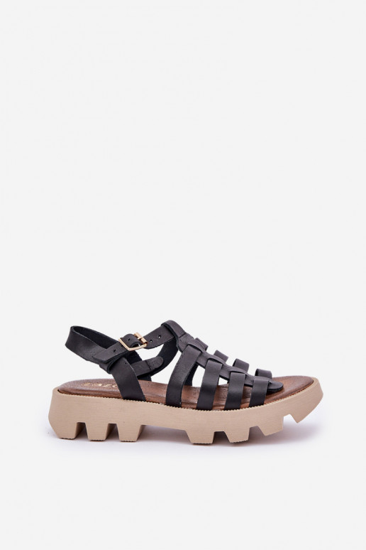 Sandalias de mujer Femenino Zazoo 3695 de color negro