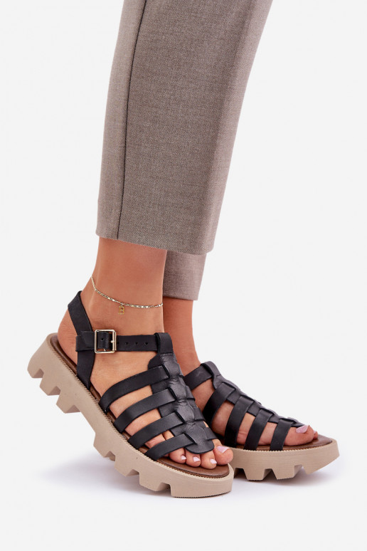 Sandalias de mujer Femenino Zazoo 3695 de color negro