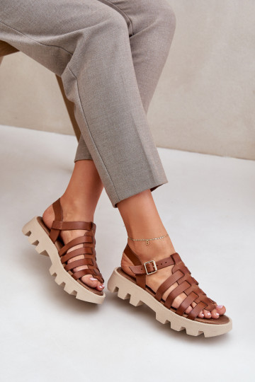 Sandalias para mujer Zazoo 3695 color marrón