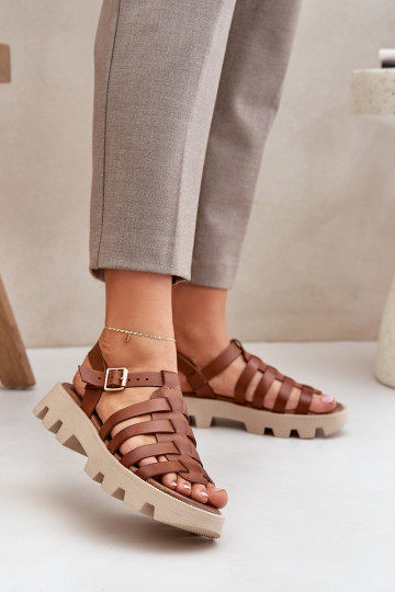Sandalias para mujer Zazoo 3695 color marrón 2