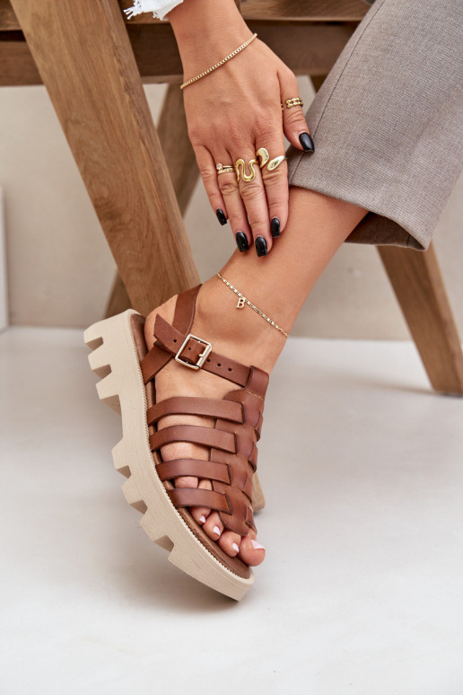 Sandalias de mujer Femenino Zazoo 3695 color marrón