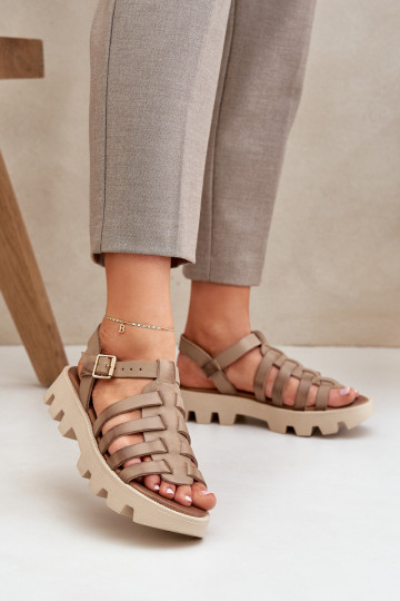 Sandalias para mujer Zazoo 3695 color arena