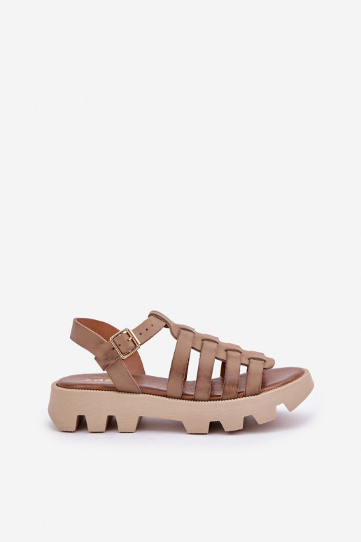 Sandalias de mujer Femenino Zazoo 3695 beige