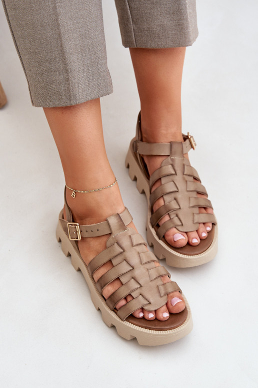 Sandalias de mujer Femenino Zazoo 3695 beige