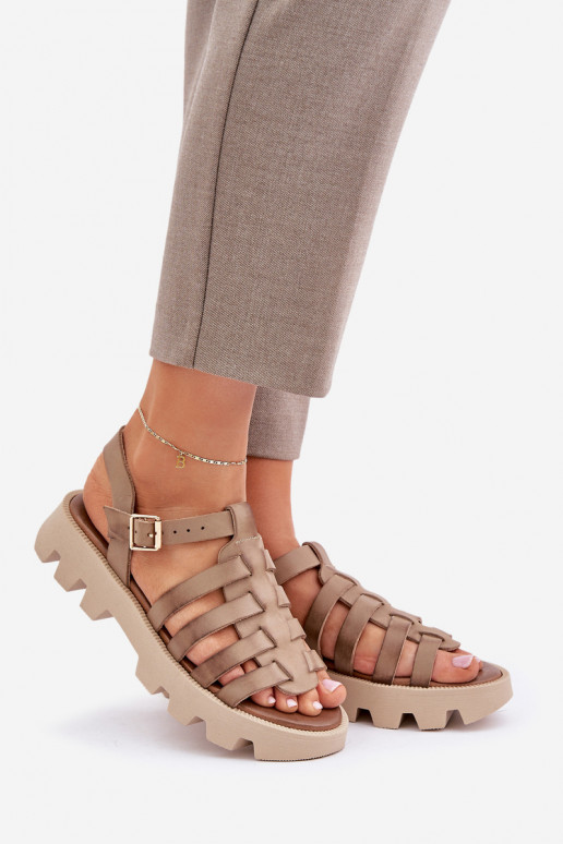 Sandalias de mujer Femenino Zazoo 3695 beige