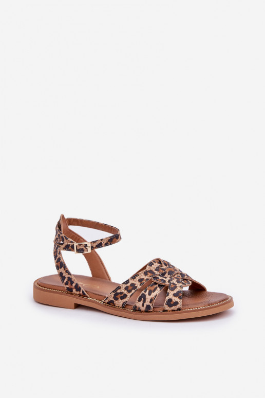 Sandalias de mujer Femenino con tacones anchos con estampados de piel de leopardo Zazoo 3688 color marrón Sandalias de mujer Femenino con tacones anchos con estampados de piel de leopardo Zazoo 3688 color marrón