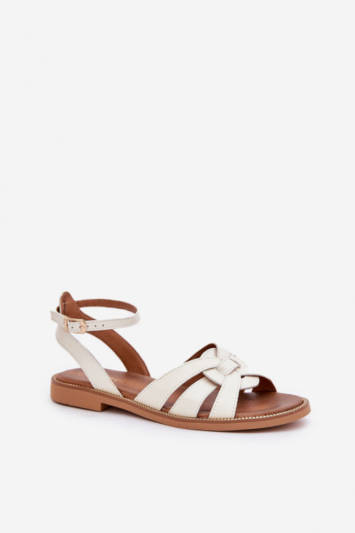 Sandalias de mujer Femenino con tacones anchos Zazoo 3688 color marfil Sandalias de mujer Femenino con tacones anchos Zazoo 3688 color marfil