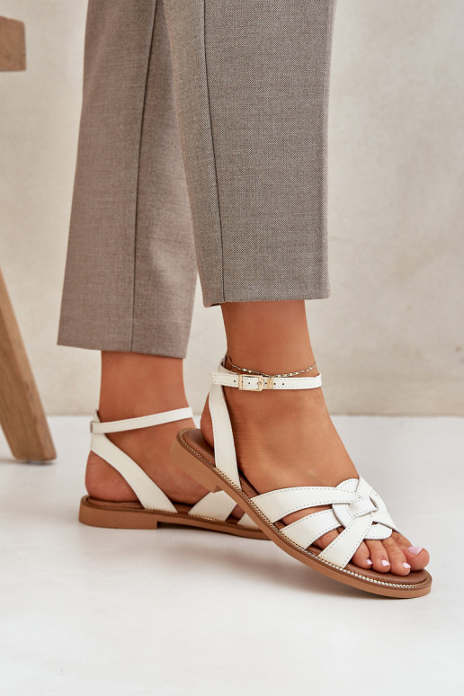 Sandalias de mujer Femenino con tacones anchos Zazoo 3688 color marfil Sandalias de mujer Femenino con tacones anchos Zazoo 3688 color marfil