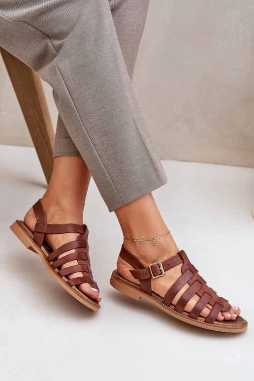 Sandalias de mujer con tacones anchos Zazoo 3686 color marrón Sandalias de mujer con tacones anchos Zazoo 3686 color marrón