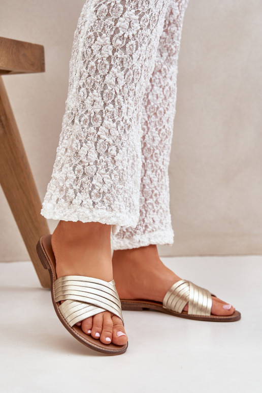 Piel Femenino Zapatillas LeAski Shoes 3682 color dorado Piel Femenino Zapatillas LeAski Shoes 3682 color dorado