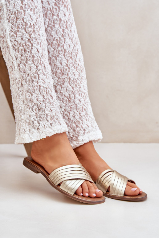 Piel Femenino Zapatillas LeAski Shoes 3682 color dorado Piel Femenino Zapatillas LeAski Shoes 3682 color dorado