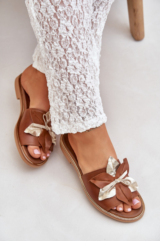 Zapatillas con adornos Cuero natural Zazoo 3574/Z color marrón Zapatillas con adornos Cuero natural Zazoo 3574/Z color marrón