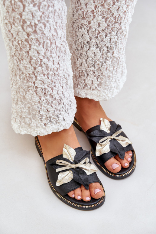 Zapatillas con adornos Cuero natural Zazoo 3574/Z de color negro Zapatillas con adornos Cuero natural Zazoo 3574/Z de color negro