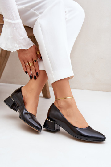 Piel Zapatos LeAski 3118 de color negro