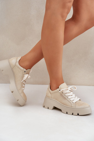 Zapatillas deportivas con plataforma CheBello 4632 color oro