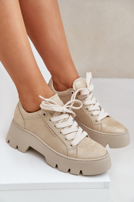 Zapatillas modelo zapatos. zapatillas con una plataforma CheBello 4632 color dorado Zapatillas modelo zapatos. zapatillas con una plataforma CheBello 4632 color dorado