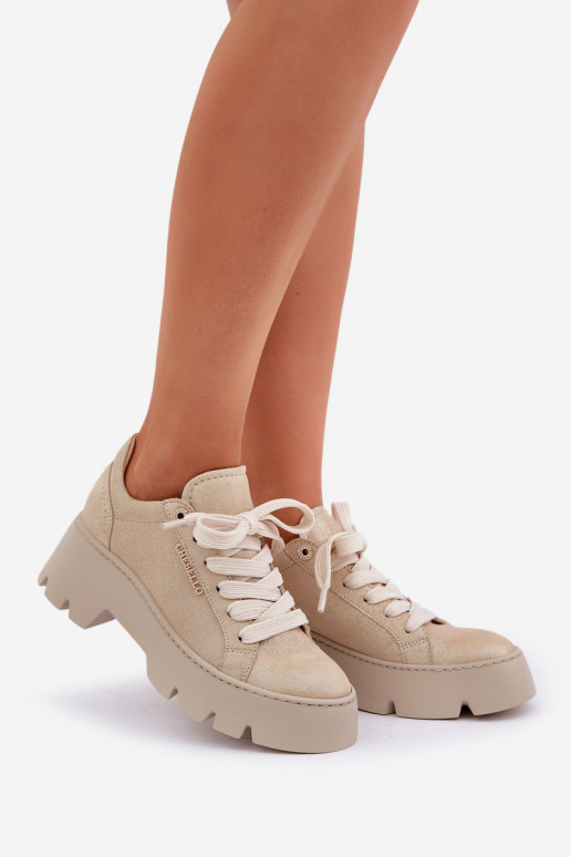 Zapatillas modelo zapatos. zapatillas con una plataforma CheBello 4632 color dorado Zapatillas modelo zapatos. zapatillas con una plataforma CheBello 4632 color dorado