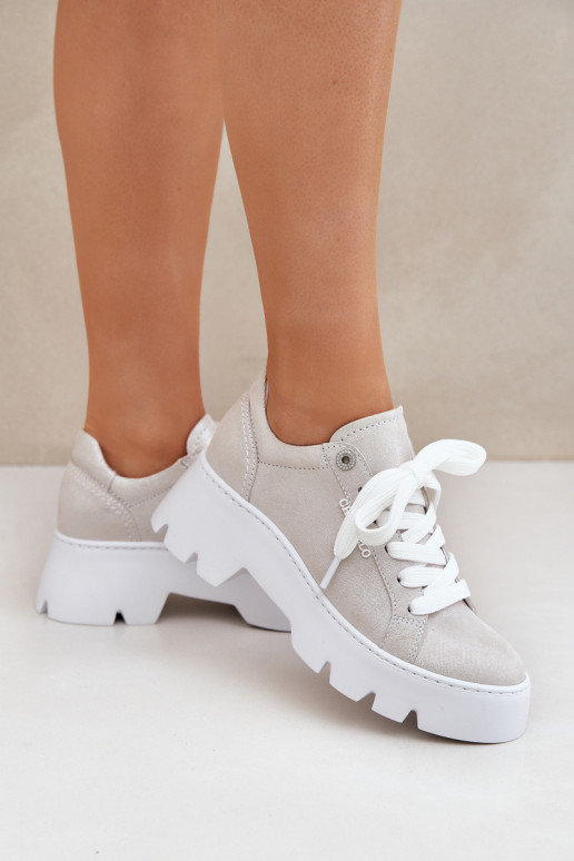 Zapatillas modelo zapatos. zapatillas con una plataforma CheBello 4632 color plata Zapatillas modelo zapatos. zapatillas con una plataforma CheBello 4632 color plata