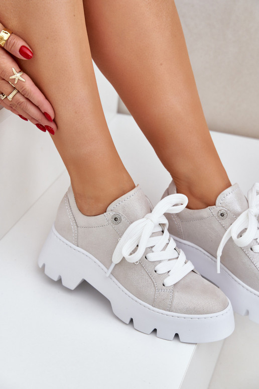 Zapatillas modelo zapatos. zapatillas con una plataforma CheBello 4632 color plata Zapatillas modelo zapatos. zapatillas con una plataforma CheBello 4632 color plata